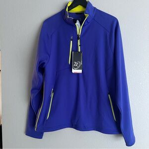 Zero Restriction 1/4 Zip Golf Pullover Mens L Tour Series Indigo